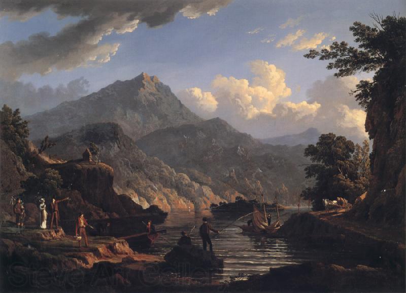 John Knox Landscape with Tourists at Loch Katrine Germany oil painting art